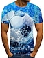 cheap Tank Tops-Men&#039;s Unisex Tee T shirt Tee Graphic Prints Football 3D Print Round Neck Plus Size Casual Daily Short Sleeve Print Tops Basic Fashion Designer Big and Tall Blue