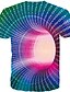 baratos Camisetas Para Meninos-Infantil Para Meninos Páscoa Camisa Camiseta Manga Curta Verde Azul Branco Impressão 3D Arco-Íris 3D impressão Geométrica Digital Crewneck Ativo Roupa de rua Esportes 2-12 anos / Verão