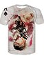 billige Tank Tops-Herre T-shirt Skjorte 3D 3D-udskrivning Rund hals Afslappet Daglig Kortærmet Nitte Net Toppe Blå Hvid Sort / Sommer