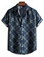 cheap Men&#039;s-Men&#039;s Shirt Color Block Classic Collar Plus Size Going out Outdoor Short Sleeve Print Tops Tropical Beach Rainbow