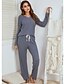cheap Women&#039;s Clothing-Women&#039;s Suits Classic &amp; Timeless Solid Color Polyester Home V Wire Casual Set Basic All Seasons Blue Gray / Micro-elastic