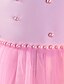 preiswerte Kleider für Mädchen-Baby Wenig Mädchen Kleid Einfarbig Perlenbesetzt Schleife Rosa Knielang Kurzarm Prinzessin Süß Kleider Ganzjährig Regular Fit
