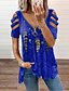 baratos Super Sale-Mulheres Camiseta Túnica Blusa Pena Preto Azul Royal Azul Céu Manga Longa Zíper Listas Básico Elegante &amp; Luxuoso Básico Clássico Diário Para Noite Decote V Normal Verão Primavera Outono