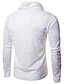 economico Abbigliamento uomo-Per uomo maglietta Corte Colletto alla coreana Standard Quattro stagioni Bianco Nero