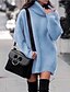 cheap Mini Dresses-Women&#039;s Sweater Dress Black Blue Pink Long Sleeve Winter Fall Stand Collar Winter Dress Fall Dress S M L XL 2XL 3XL