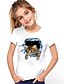 baratos Camisetas &amp; Blusas Para Meninas-Infantil Para Meninas Camisa Manga Curta Branco Impressão 3D Gato Imprimir Gato Gráfico Animal Roupa Diária Ativo 4-12 anos / Verão