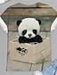 cheap Plus Size Tops-Women&#039;s Plus Size Tops T shirt Graphic Panda Short Sleeve Print Basic Crewneck Cotton Spandex Jersey Daily Holiday Brown