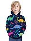 cheap Boys&#039; Tees &amp; Blouses-Kids Boys Hoodie Pullover Dinasaur Tiger Panda 3D Print Long Sleeve Unisex Active Daily Wear  3-13 Years Summer Blue