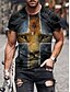 billige Men&#039;s-Herre T-Shirts T-shirt Skjorte Maleri Geometrisk Rund hals Plusstørrelser Afslappet Dagligdagstøj Kortærmet Toppe Chic og moderne Atletik A D E