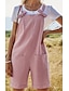 abordables Jumpsuits &amp; Rompers-Mujer Ordinario Con Tirantes Espalda al Aire Azul Piscina Rosa Caqui Mono Color sólido