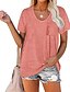 cheap Super Sale-Women&#039;s T shirt Tee Black White Pink Plain Daily Short Sleeve Round Neck Basic Cotton Regular S