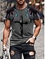 billige Men&#039;s-Herre T-Shirts T-shirt Skjorte Maleri Geometrisk Rund hals Plusstørrelser Afslappet Dagligdagstøj Kortærmet Toppe Chic og moderne Atletik A D E