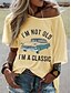 billige T-shirts-dengzi jeg er ikke gammel Jeg er en klassisk kvinders afslappet sommer letter print kortærmet t-shirt med rund hals - lyserød - medium