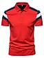 cheap Polos-Men&#039;s Golf Shirt Tennis Shirt Patchwork non-printing Collar Casual Daily Short Sleeve Patchwork Tops Simple Lightweight Comfortable White Red Navy Blue / Work