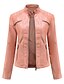 cheap Jackets-Women&#039;s Faux Leather Jacket Patchwork Single Breasted Basic Casual Regular Fit Outerwear Long Sleeve Winter Fall Black Pink Wine Street Daily Holiday M L XL