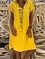 cheap Casual Dresses-Women&#039;s Knee Length Dress Shift Dress Yellow Army Green Khaki Short Sleeve Solid Color V Neck Spring Summer Basic Essential Casual 2022 Loose M L XL XXL 3XL 4XL 5XL