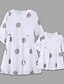 cheap Family Look Sets-Mommy and Me Dresses Graphic Embroidered White Matching Outfits