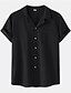 cheap Men&#039;s-Men&#039;s Shirt Solid Color Turndown Casual Daily Short Sleeve Button-Down Tops Casual Fashion Breathable Comfortable White Black Yellow