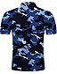 cheap T-Shirts-Men&#039;s Polo Shirt Tennis Shirt Golf Shirt Camo / Camouflage Collar Blue 3D Print Street Casual Short Sleeve Button-Down Clothing Apparel Fashion Cool Casual Breathable