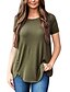 cheap Super Sale-Women&#039;s Casual Daily T shirt Tee Short Sleeve Plain Round Neck Basic Tops Navy ArmyGreen Black S / Wash separately / Micro-elastic
