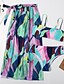 economico Bikini-Per donna Costumi da bagno Tre pezzi Normale Costume da bagno Color Block Colorato a macchie Fasciante in vita Sostegno e protezioni A vita alta Verde Rosa Giallo Blu Reale Arancione Con bretelline