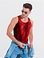 cheap Tank Tops-Men&#039;s Unisex Tank Top Undershirt Shirt Galaxy Graphic Prints 3D Print Round Neck Plus Size Casual Daily Sleeveless Print Tops Basic Designer Big and Tall Red / Summer