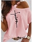 abordables Chemisier-Fronage T-shirt graphique d&#039;été décontracté à manches courtes pour femmes