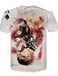 billige Tank Tops-Herre T-shirt Skjorte 3D 3D-udskrivning Rund hals Afslappet Daglig Kortærmet Nitte Net Toppe Blå Hvid Sort / Sommer