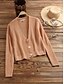 cheap Cardigans-Women&#039;s Cardigan Solid Color Knitted Acrylic Fibers Basic Long Sleeve Sweater Cardigans Fall Winter Open Front Camel
