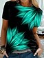 economico T-Shirt-Per donna maglietta Floreale Pop art Giornaliero Fine settimana Viola Fucsia Verde Stampa Manica corta Essenziale Rotonda Standard