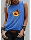 baratos Regatas-Mulheres Malha Íntima Colete Camiseta Gráfico Borboleta Spot de Luz Multi-Colorida Decote Redondo Imprimir Básico Blusas Azul Roxo Cinza Claro