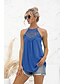 cheap Tops &amp; Blouses-Women&#039;s Plain Daily Weekend Sleeveless Camisole Vest Halter Neck Cut Out Patchwork Basic Essential Streetwear Tops Slim Green Black Blue S