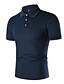 baratos Camisetas Masculinas-Homens Casual não imprimível Camisa de golfe Camisa de tênis Côr Sólida Manga Curta Blusas Simples Preto Branco Azul Marinha / Verão