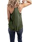 abordables Vestimenta de Mujeres-Mujer Blusa Camiseta sin mangas Plano Escote en Pico Moda Casual / Diario Tops Gris Verde Trébol Blanco