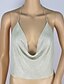 cheap Tank Tops-Women&#039;s Camisole Crop Top Tank Top Halter Neck Backless Sequins Basic Tops White Silver Gold