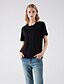 preiswerte T-shirts-litb basic Damen 100% Baumwolle T-Shirt einfarbig lässig klassisch T-Shirt Rundhals-Top Basic tägliche Kleidung einfache männliche Sommer T-Shirt