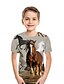 abordables T-shirts et chemises pour garçons-Garçon 3D Animal T-shirt Tee-shirts Manche Courte 3D effet Eté Actif Polyester Enfants 3-12 ans Usage quotidien Standard