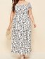 cheap Plus Size Collection-Women&#039;s Plus Size Floral Swing Dress One Shoulder Short Sleeve Hot Spring Summer Causal Maxi long Dress Dress