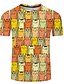billige Tank Tops-Herre Unisex T-Shirts T-shirt Skjorte Kat Grafiske tryk Dyr 3D-udskrivning Rund hals Plusstørrelser Afslappet Daglig Kortærmet 3D-udskrivning Trykt mønster Regulær Toppe Basale Designer Stor og høj