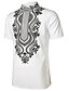 cheap Men&#039;s Shirts-Men&#039;s Party Shirt Tribal Short Sleeve Print Tops Basic Streetwear Wine Black White / Stand Collar