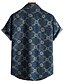 cheap Men&#039;s-Men&#039;s Shirt Color Block Classic Collar Plus Size Going out Outdoor Short Sleeve Print Tops Tropical Beach Rainbow