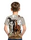 billige T-skjorter og skjorter til gutter-Gutt 3D Dyr T skjorte T-skjorte Kortermet 3D-utskrift Sommer Aktiv Polyester Barn 3-12 år Dagligdagstøy Normal
