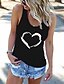 abordables Tops más vendidos-Mujer Camiseta sin mangas Camis Camiseta Estampado Escote en U Básico Corazón Tops Negro Gris Blanco