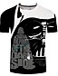 billige Tank Tops-Herre Unisex T-Shirts T-shirt 3D Grafiske tryk Fremmede 3D-udskrivning Rund hals Plusstørrelser Afslappet Daglig Kortærmet 3D-udskrivning Trykt mønster Regulær Toppe Basale Designer Stor og høj Sort