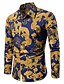 cheap Men&#039;s-Men&#039;s Shirt Dragon Other Prints Button Down Collar Daily Long Sleeve Print Tops Beach Blue Black Red