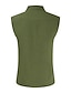 cheap Men&#039;s-Men&#039;s Shirt Solid Color Classic Collar Casual Sleeveless Tops Simple White Black Army Green