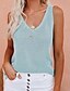 cheap Women&#039;s Clothing-Women&#039;s Tank Plain Casual Daily Sleeveless Tank V Neck Basic Essential Casual Daily Modern Rust Red leather red Green S