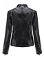 cheap Jackets-Women&#039;s Faux Leather Jacket Patchwork Single Breasted Basic Casual Regular Fit Outerwear Long Sleeve Winter Fall Black Pink Wine Street Daily Holiday M L XL