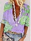 preiswerte Tops &amp; Blouses-Damen Hemd Bluse Graphic Casual Täglich Rosa Blau Purpur Bedruckt Langarm Vintage Basic Hemdkragen Regular Fit Frühling Herbst