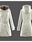 cheap Coats &amp; Trench Coats-Women&#039;s Parka Fall Winter Spring Shopping Causal Holiday Long Coat Casual Jacket Long Sleeve Zipper Lace Solid Color ArmyGreen White Black